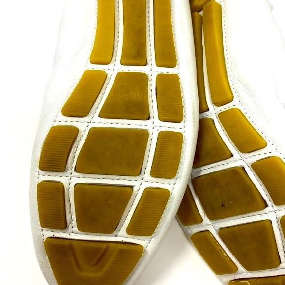 Gucci White Leather Bamboo Horsebit Loafers Size 37.5 - Picture 4 of 11